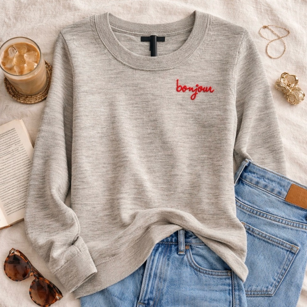 J.Crew Bonjour 100% Merino Wool Sweater Parisian Preppy Knit Soft Sz XS